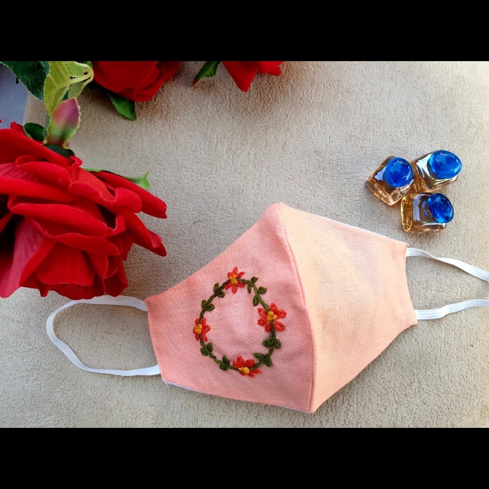 Hand embroidered mask for adults